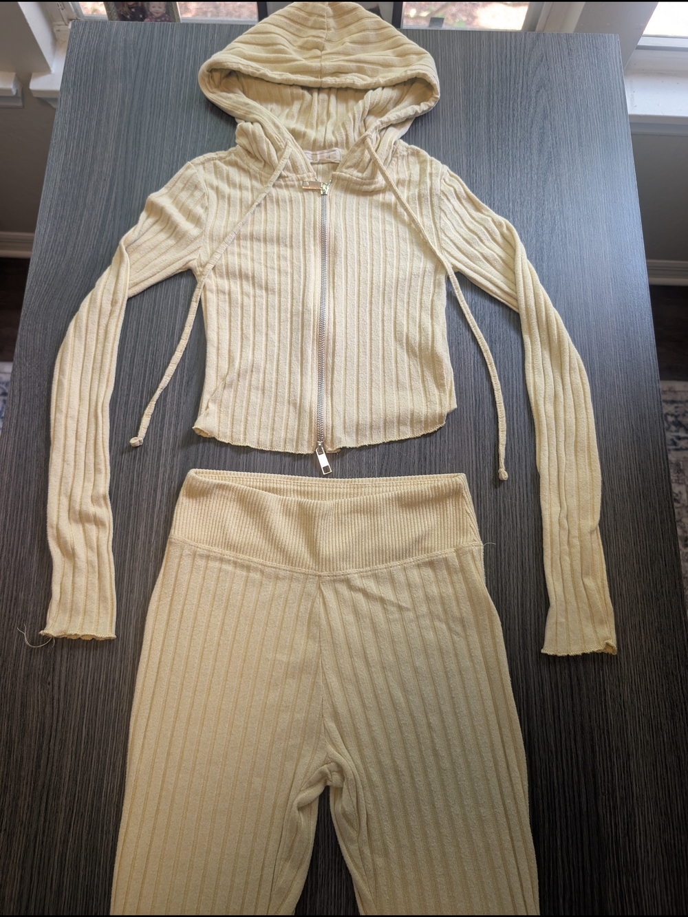 Ribbed Hoodie & Lounge Pants Set